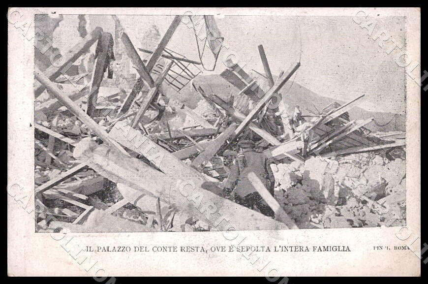L'Aquila Avezzano Palazzo Conte Resta Terremoto cartolina GM0155 – fronte