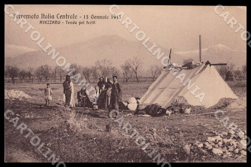 L'Aquila Avezzano Terremoto Italia Centrale 13 Gennaio 1915 cartolina GM0159 – fronte
