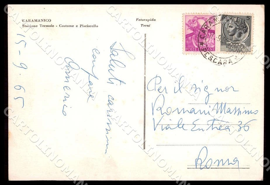 Pescara Caramanico Stazione Termale Costume Pisciarello FG Foto cartolina GM0179 – retro