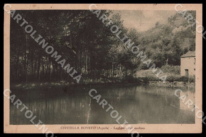 L'Aquila Civitella Roveto Laghetto molino COLLA PIEGA cartolina GM0182 – fronte
