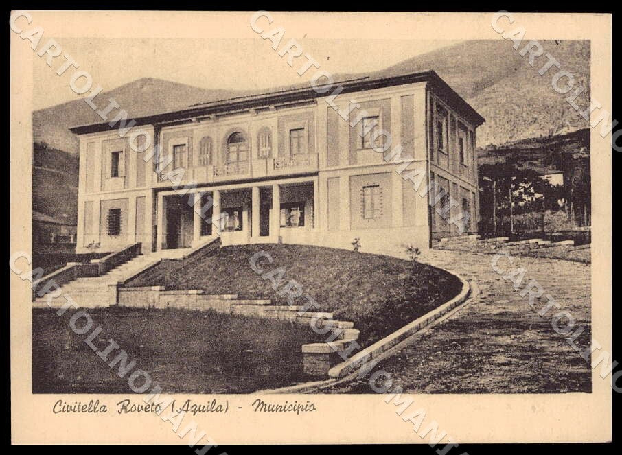 L'Aquila Civitella Roveto Municipio Alterocca FG cartolina GM0184 – fronte