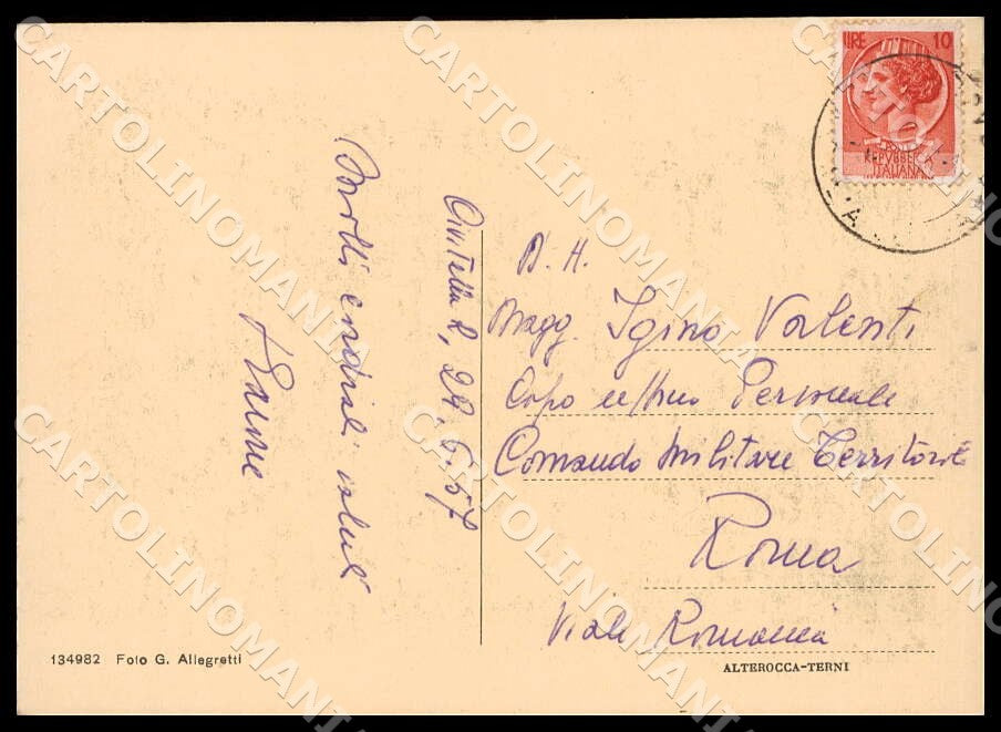 L'Aquila Civitella Roveto Municipio Alterocca FG cartolina GM0184 – retro