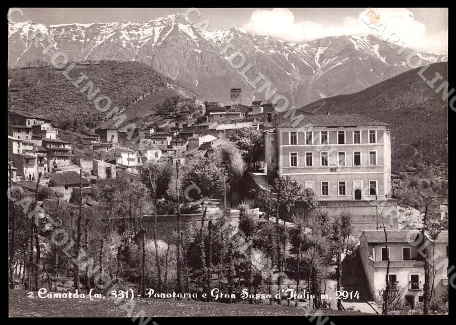 L'Aquila Camarda Panorama Gran Sasso Italia PIEGA FG Foto cartolina GM0194 – fronte