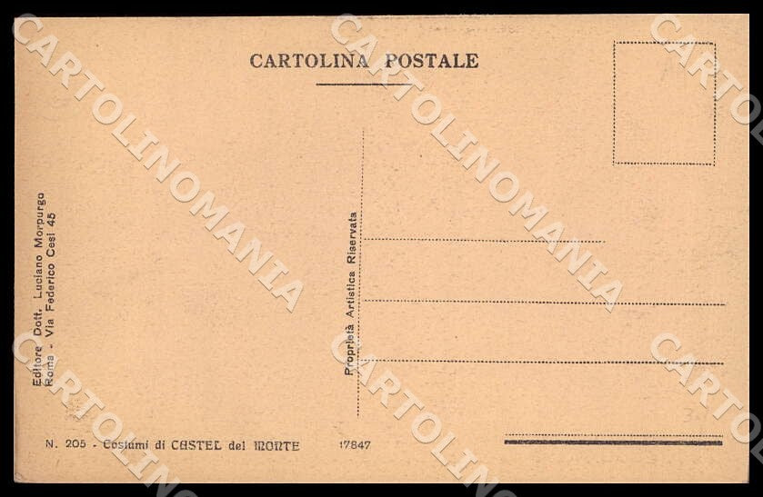 L'Aquila Castel del Monte Costumi cartolina GM0195 – retro