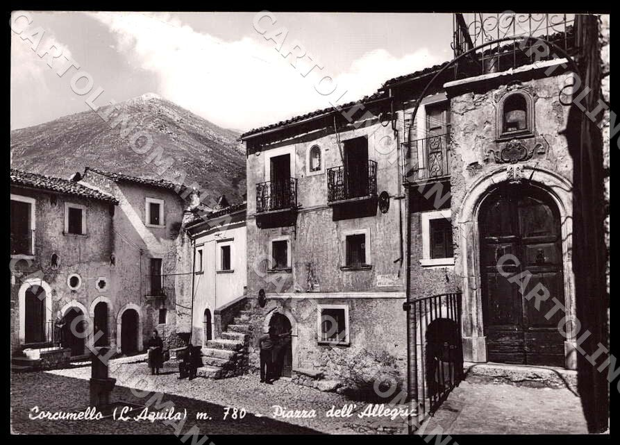 L'Aquila Corcumello Piazza Allegria Alterocca PIEGA FG Foto cartolina GM0208 – fronte