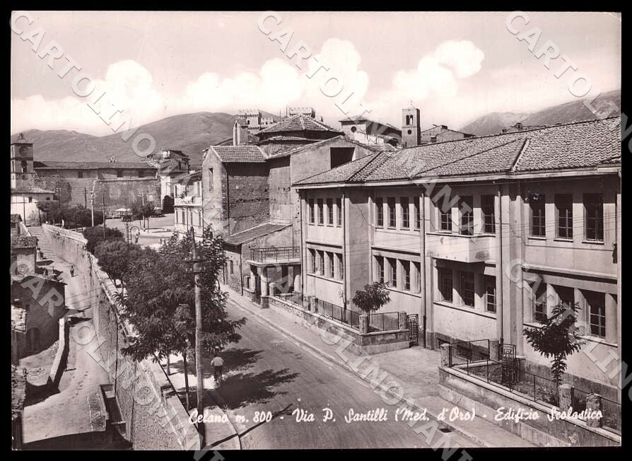 L'Aquila Celano Via Santilli Edificio Scolastico Scuola FG Foto cartolina GM0214 – fronte