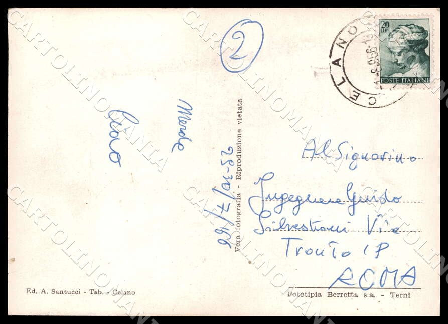 L'Aquila Celano Via Santilli Edificio Scolastico Scuola FG Foto cartolina GM0214 – retro