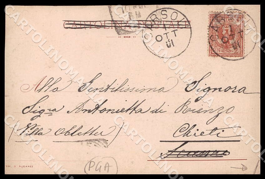 L'Aquila Carsoli Saluti da PIEGHINA cartolina GM0220 – retro