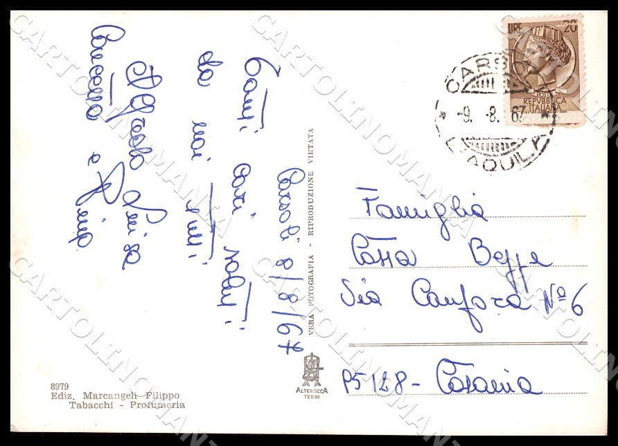 L'Aquila Carsoli Via Roma Alterocca Auto Moto FG Foto cartolina GM0225 – retro