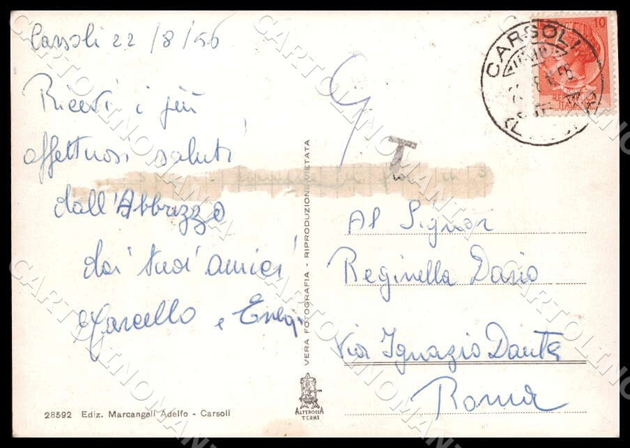 L'Aquila Carsoli Zona Villini Alterocca FG Foto cartolina GM0230 – retro