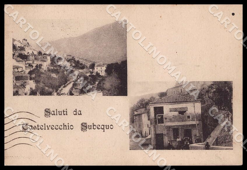 L'Aquila Castelvecchio Subequo Saluti da cartolina GM0236 – fronte