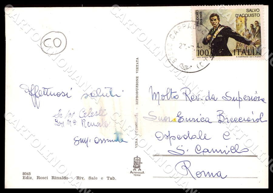 L'Aquila Cappadocia Nevicata Monte Padiglione COLLA FG Foto cartolina GM0242 – retro
