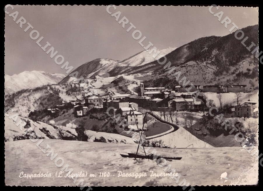 L'Aquila Cappadocia Paesaggio Invernale Sci ABRASA FG Foto cartolina GM0245 – fronte
