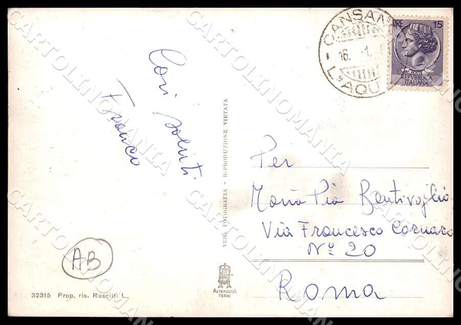 L'Aquila Cansano Stazione Climatica Panorama ABRASA FG Foto cartolina GM0254 – retro