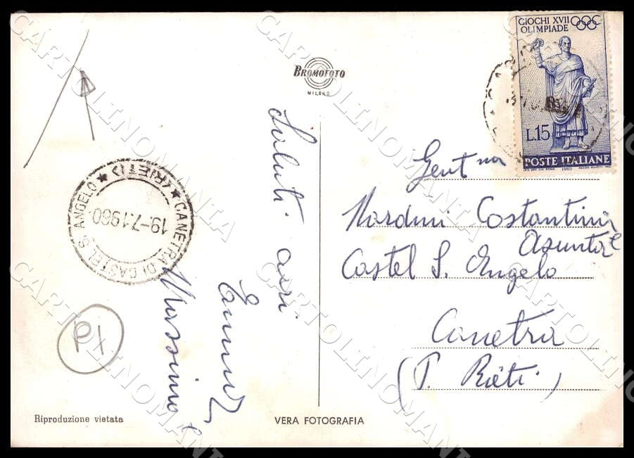 L'Aquila Capistrello Veduta parziale Centro PIEGA FG Foto cartolina GM0261 – retro