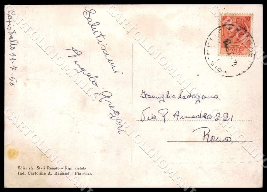 L'Aquila Capistrello Saluti da Palazzo Comunale FG Foto cartolina GM0262 – retro