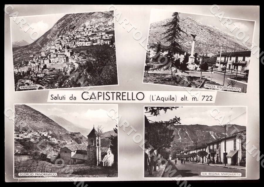 L'Aquila Capistrello Saluti da Panorama Piazza PIEGHE FG Foto cartolina GM0263 – fronte