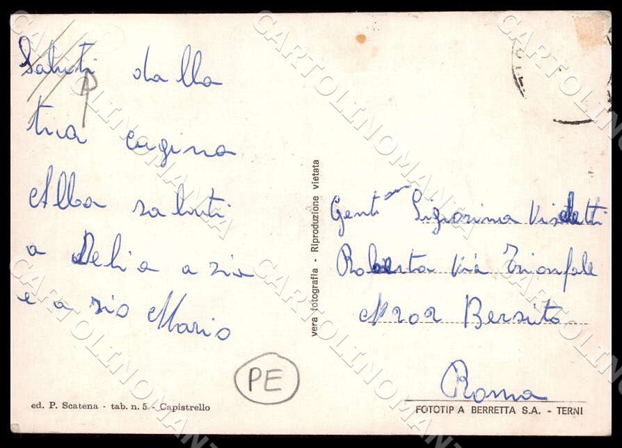 L'Aquila Capistrello Valle Pescocanale PIEGHE FG Foto cartolina GM0264 – retro