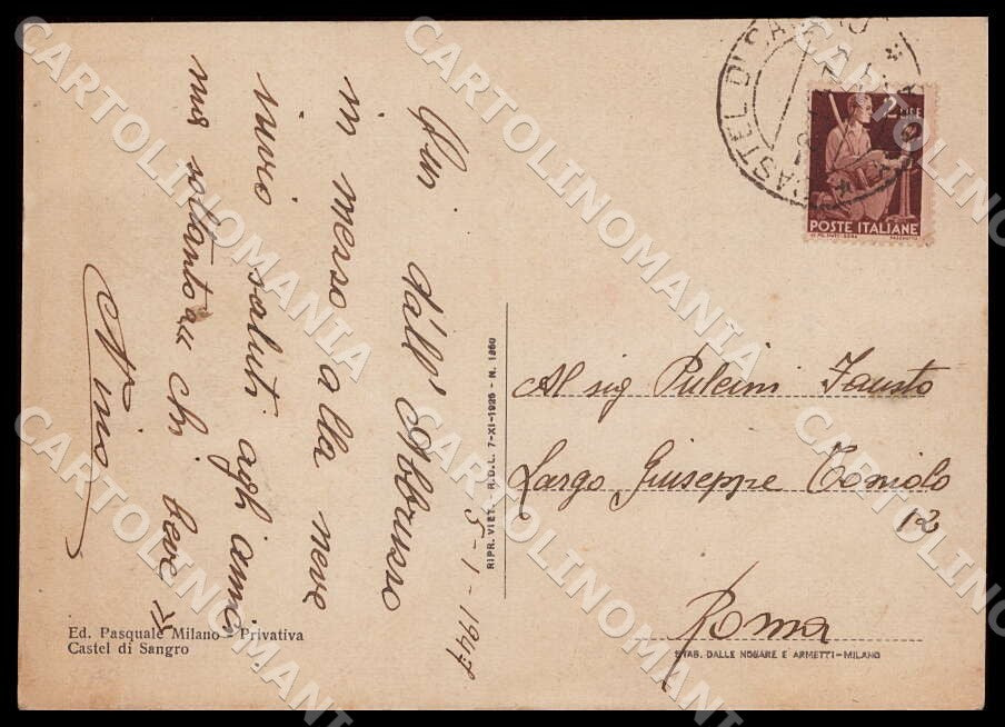 L'Aquila Castel di Sangro Corso Vittorio Emanuele Bar FG cartolina GM0271 – retro