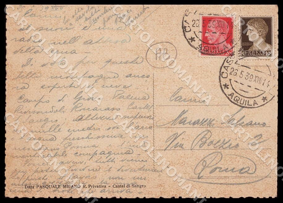 L'Aquila Castel di Sangro Panorama alto ABRASA FG cartolina GM0272 – retro