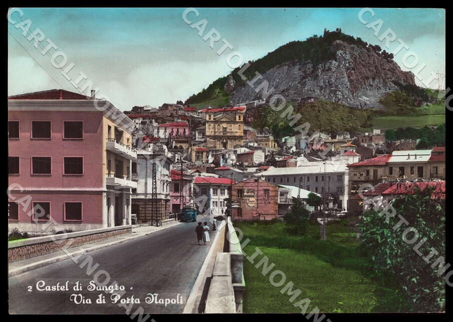 L'Aquila Castel di Sangro Via Porta Napoli Autobus FG Foto cartolina GM0274 – fronte