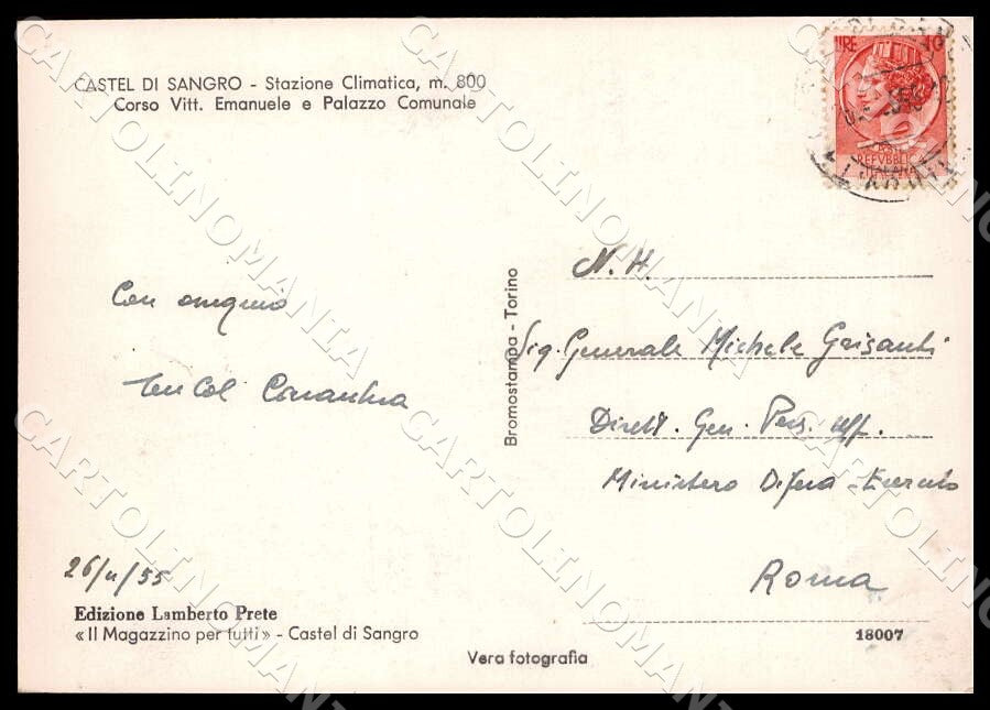 L'Aquila Castel di Sangro Corso Vittorio Emanuele FG Foto cartolina GM0276 – retro