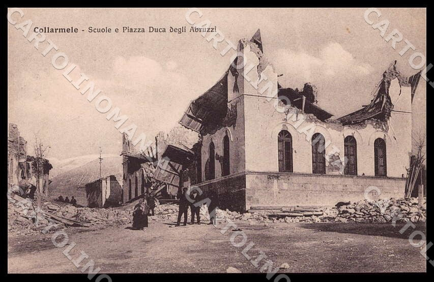 L'Aquila Collarmele Scuole Duca Abruzzi Terremoto Alterocca cartolina GM0284 – fronte