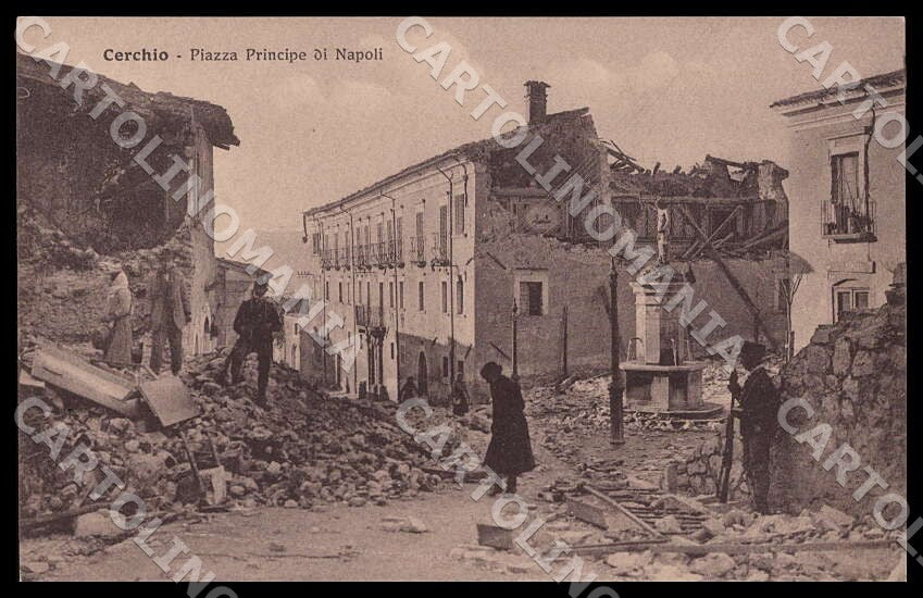 L'Aquila Cerchio Piazza Principe Napoli Alterocca Terremoto cartolina GM0288 – fronte
