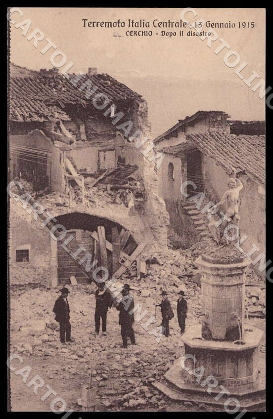 L'Aquila Cerchio Terremoto Italia Centrale 13 Gennaio 1915 cartolina GM0289 – fronte