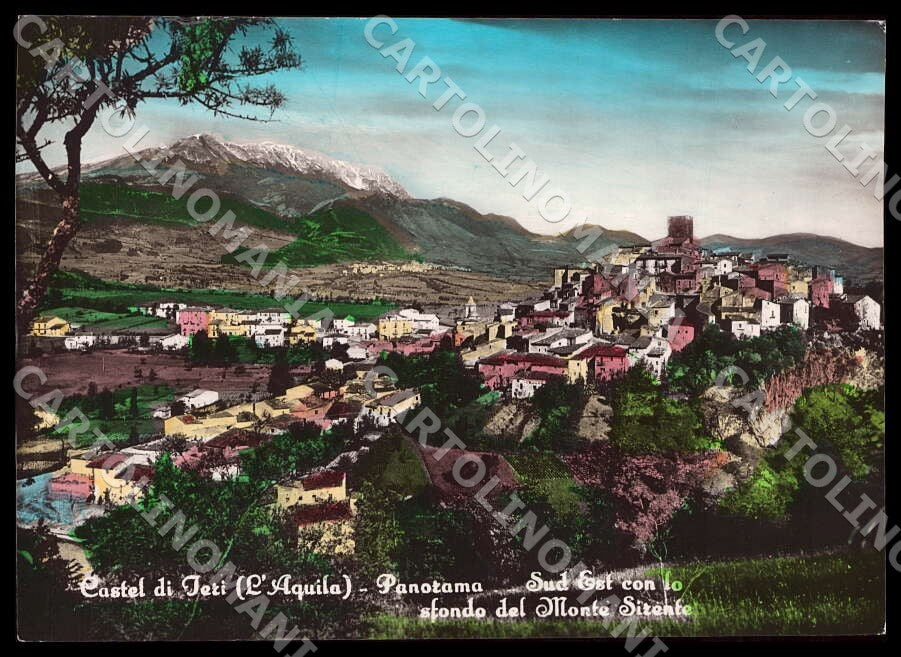L'Aquila Castel di Ieri Panorama Sud Est Monte Sirente FG Foto cartolina GM0308 – fronte