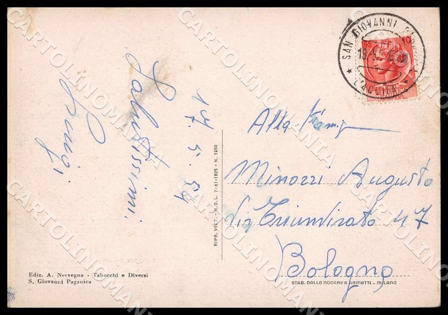 L'Aquila Montereale Colle Castel Paganica FG cartolina GM0314 – retro