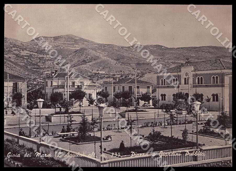L'Aquila Gioia dei Marsi Piazza Giardini Pubblici FG Foto cartolina GM0320 – fronte