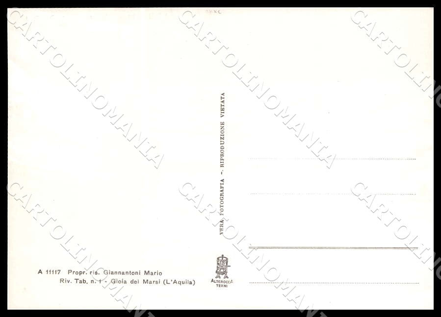 L'Aquila Gioia dei Marsi Piazza Giardini Pubblici FG Foto cartolina GM0320 – retro