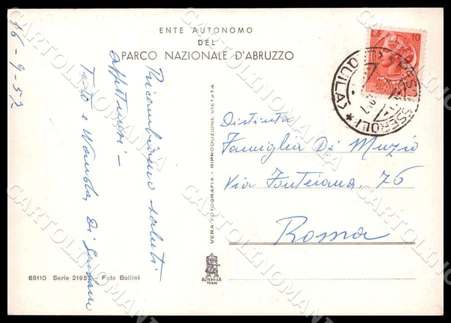 L'Aquila Gioia dei Marsi Parco Nazionale Rifugio FG Foto cartolina GM0322 – retro