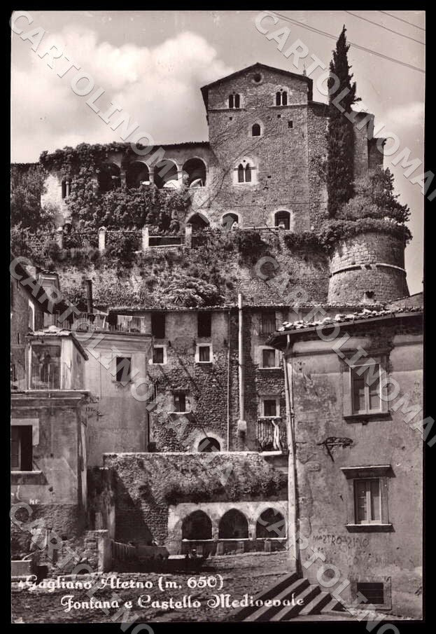 L'Aquila Gagliano Aterno Fontana Castello Medioevale FG Foto cartolina GM0325 – fronte