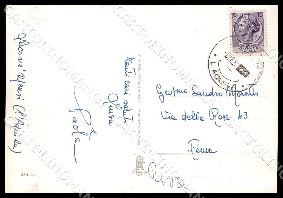 L'Aquila Luco dei Marsi Piazza Mercato Alterocca FG Foto cartolina GM0328 – retro