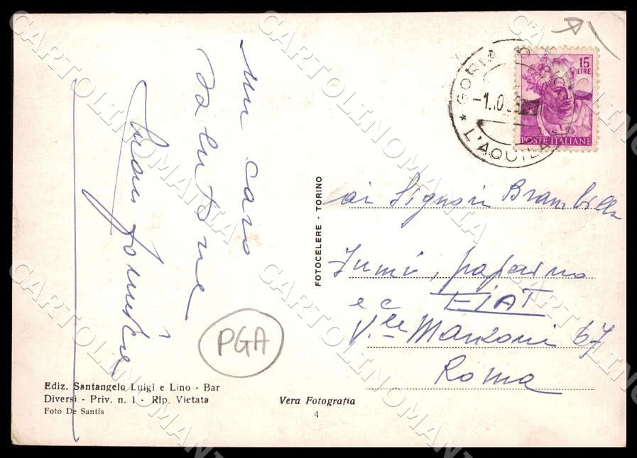 L'Aquila Goriano Sicoli Panorama Est Sirente PIEGHINA FG Foto cartolina GM0329 – retro