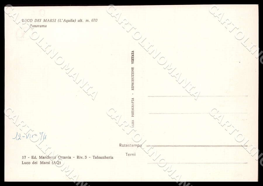 L'Aquila Luco dei Marsi Panorama FG Foto cartolina GM0330 – retro