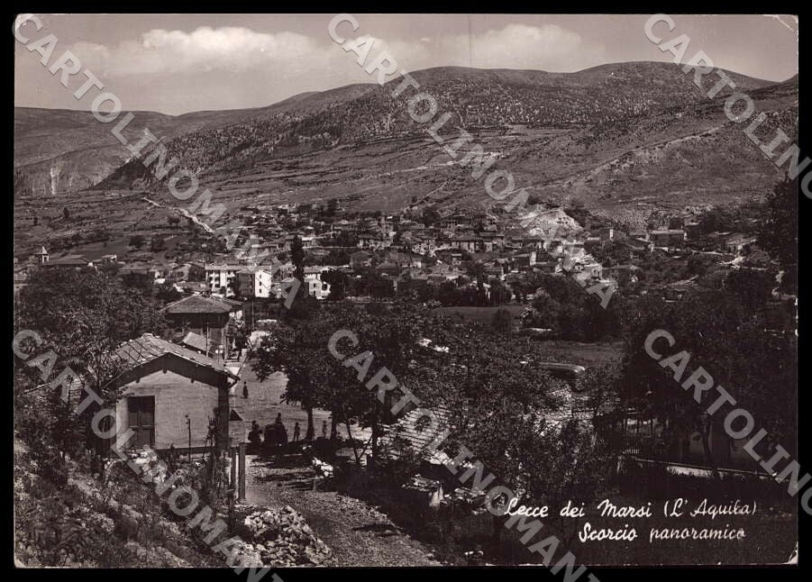 L'Aquila Lecce dei Marsi Scorcio panoramico PIEGHINE FG Foto cartolina GM0338 – fronte