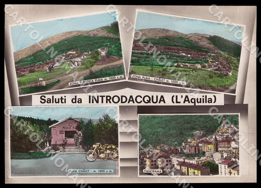 L'Aquila Introdacqua Saluti da Zona Turistica Plaia FG Foto cartolina GM0339 – fronte