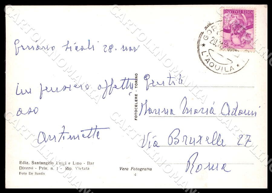 L'Aquila Goriano Sicoli Panorama Est sfondo vallata FG Foto cartolina GM0344 – retro