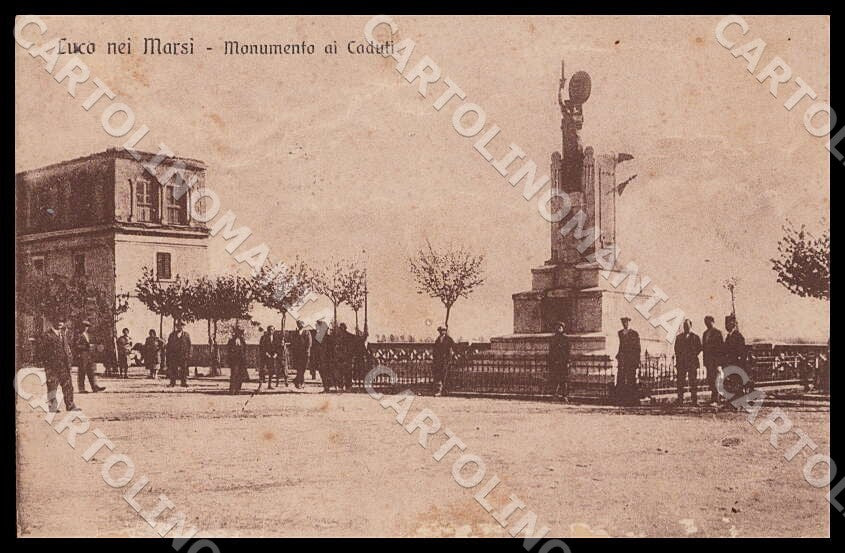 L'Aquila Luco nei Marsi Monumento Caduti ABRASA PIEGHE cartolina GM0353 – fronte