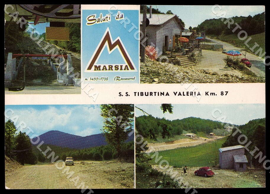 L'Aquila Roccacerro Saluti da Marsia Seggiovia PIEGHINA FG Foto cartolina GM0362 – fronte