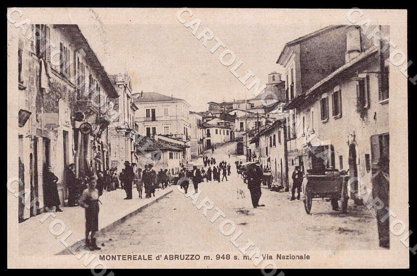L'Aquila Montereale Via Nazionale Carretto cartolina GM0363 – fronte