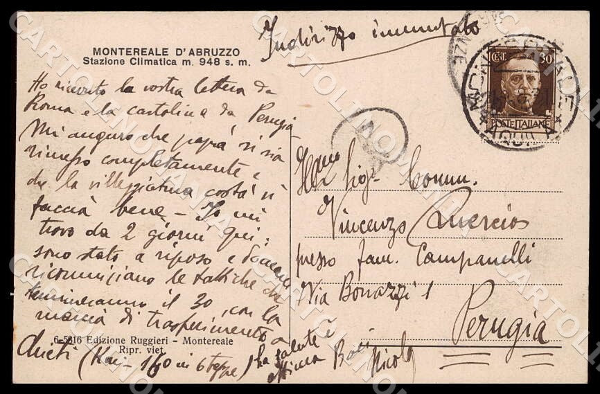 L'Aquila Montereale Via Nazionale Carretto cartolina GM0363 – retro