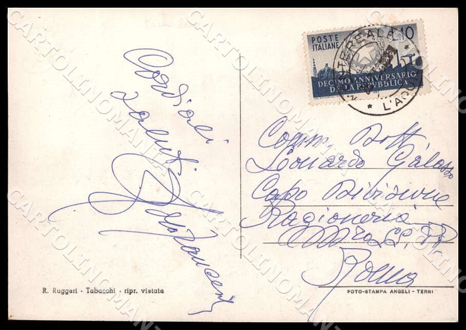 L'Aquila Montereale d'Abruzzo Stazione Climatica FG Foto cartolina GM0365 – retro