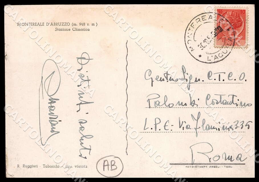 L'Aquila Montereale Stazione Climatica ABRASA FG Foto cartolina GM0367 – retro