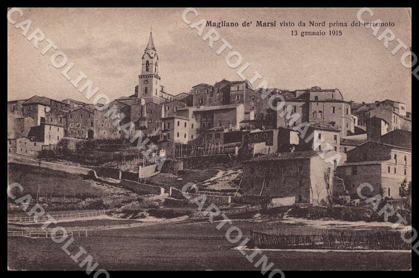 L'Aquila Magliano de' Marsi prima del Terremoto 1913 cartolina GM0373 – fronte