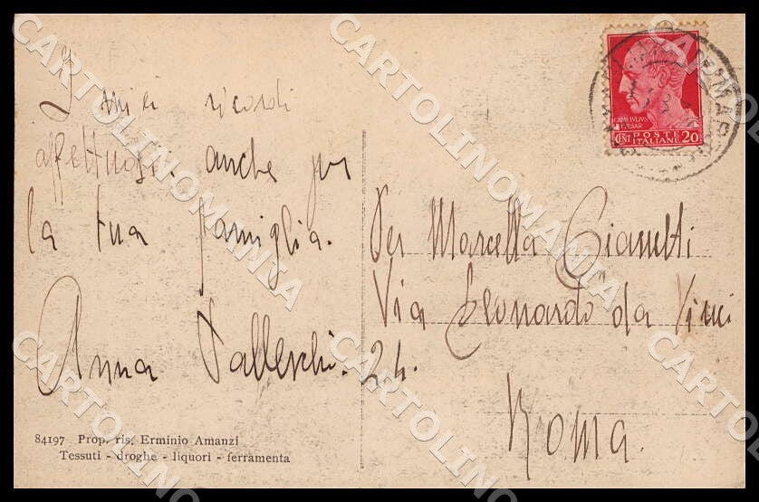 L'Aquila Magliano de' Marsi prima del Terremoto 1913 cartolina GM0373 – retro