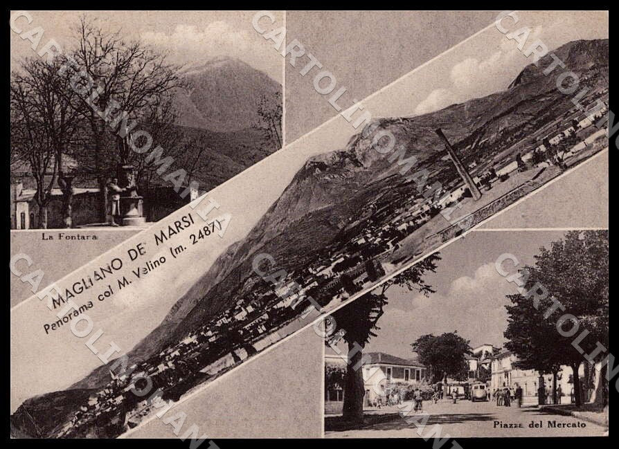 L'Aquila Magliano de' Marsi Fontana Monte Velino FG Foto cartolina GM0376 – fronte